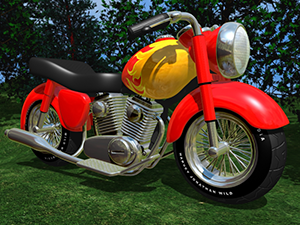 3D Bike Model in a cartoon style